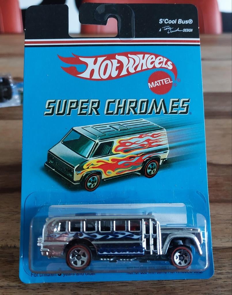 hot wheels super chromes s'cool bus, Ophalen of Verzenden, Nieuw