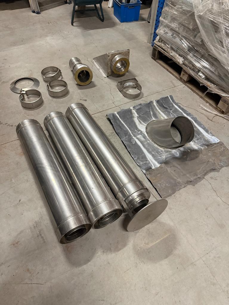Rookgas doorvoer inox dubbelwandig, Doe-het-zelf en Bouw, Ophalen of Verzenden, Gebruikt