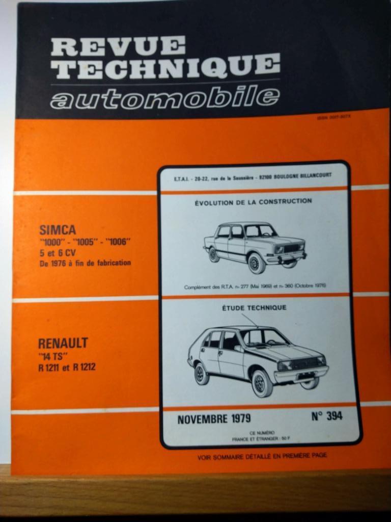 RTA - Renault 14 - Simca 1000 - n 394, Envoi
