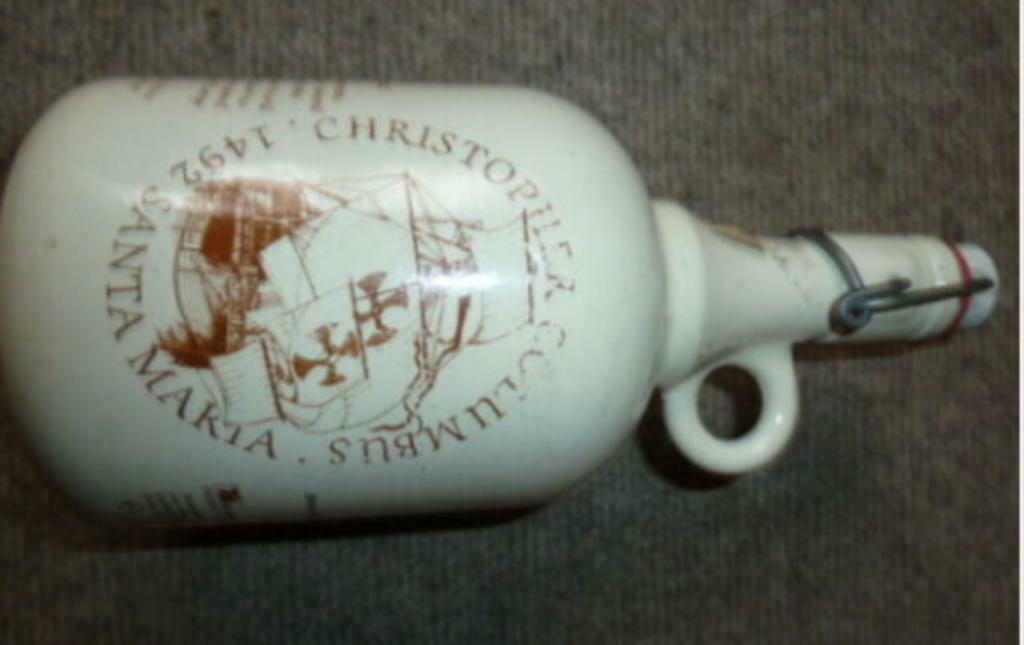 # stenen fles CHRISTOPHER COLUMBUS RESERVEE Belgisch Bier, Verzamelen, Biermerken, Ophalen of Verzenden, Gebruikt, Flesje(s), Overige merken