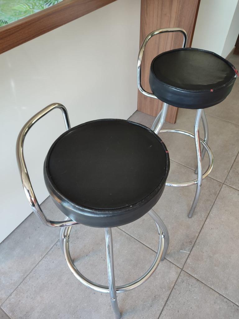 vintage barkrukken, Huis en Inrichting, Ophalen, Draaibaar, Gebruikt, Leer