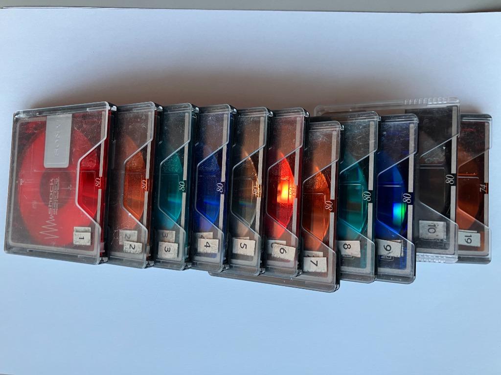 27 minidisks 74 min/80 min/1 GB (Sony, Maxell, TDK), Audio, Tv en Foto, Walkmans, Discmans en Minidiscspelers, Overige typen, Ophalen of Verzenden