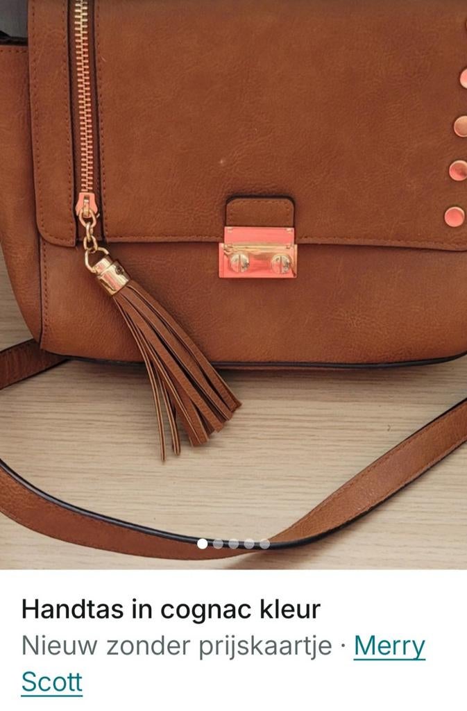 Sac à main couleur cognac., Enlèvement