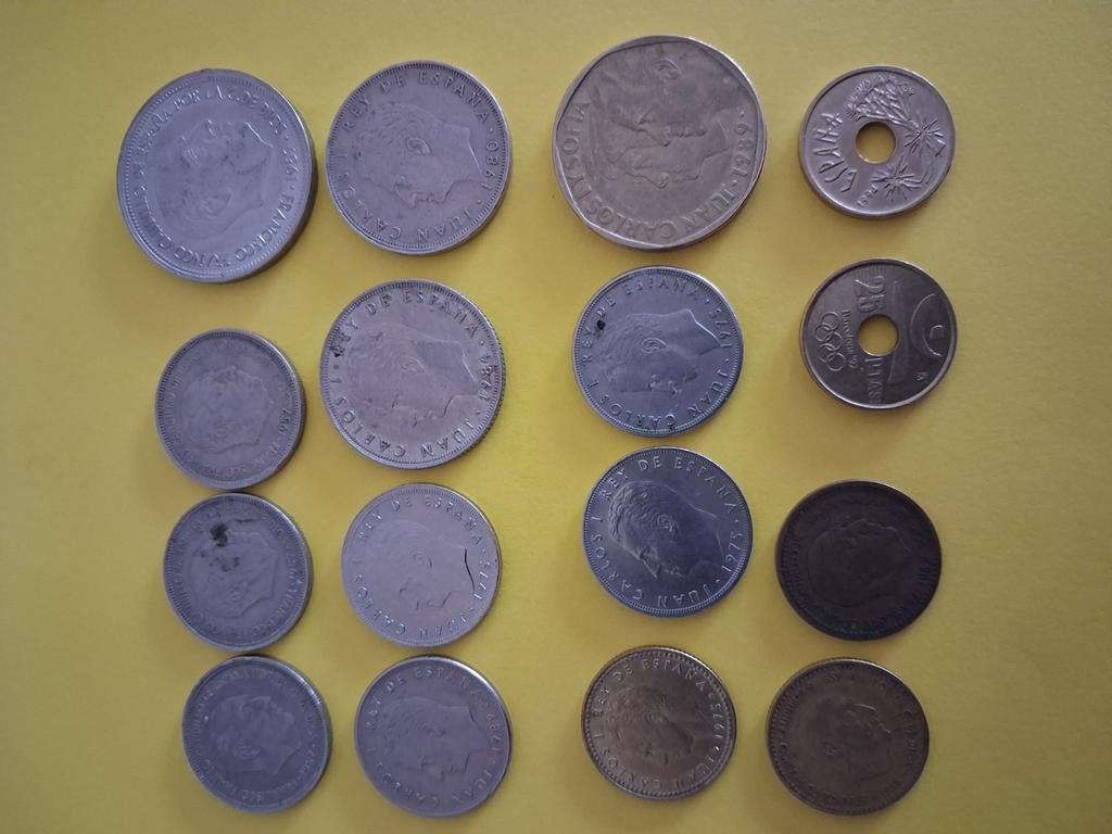 pièces anciennes d'Espagne 1947 - 1994, Timbres & Monnaies, Monnaies | Europe | Monnaies non-euro, Série, Autres pays, Envoi