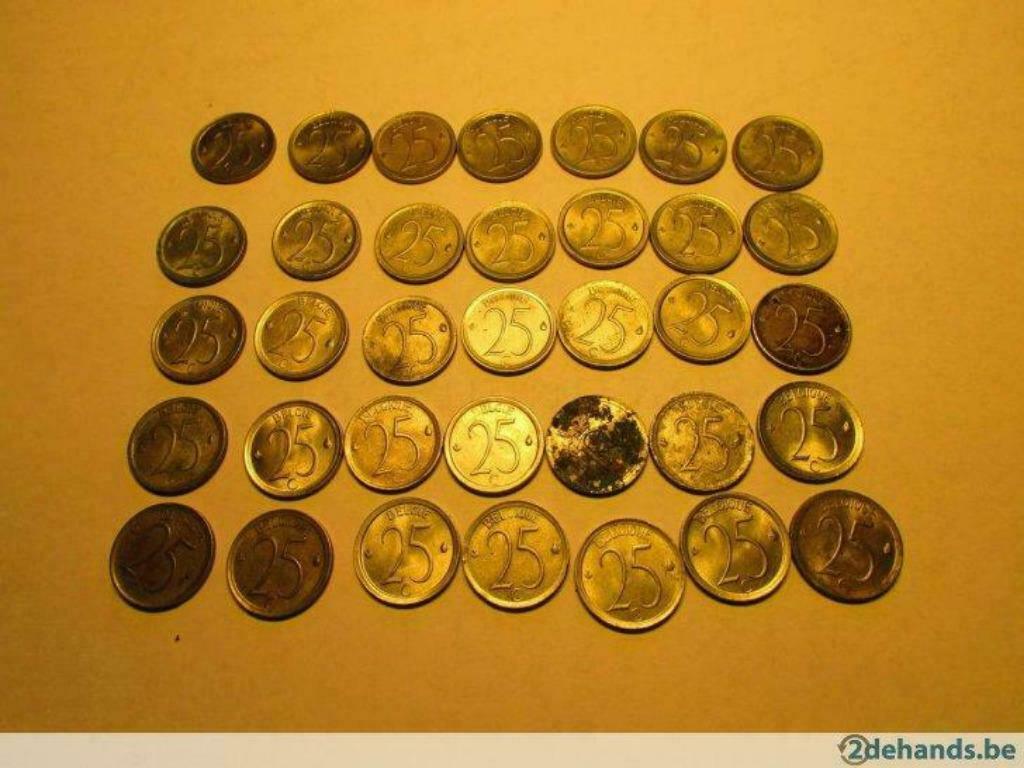25 cent Boudewijn Belgie lot 35stuks, Enlèvement ou Envoi, Autre, Série