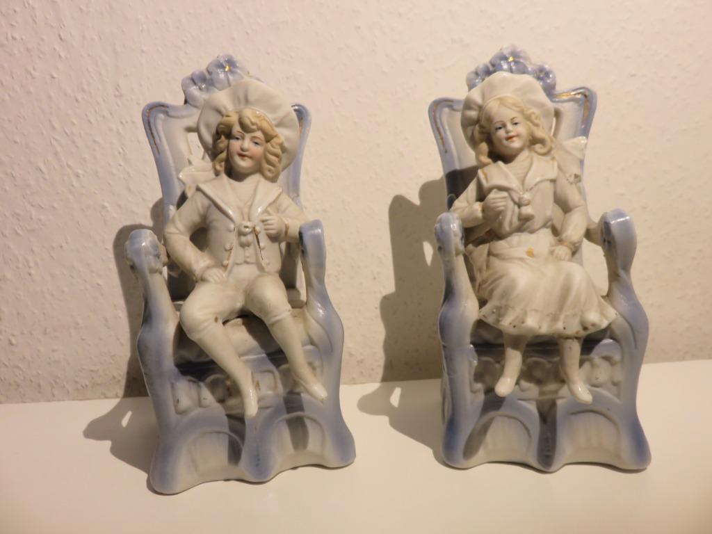 2 oude koekjeskeramische beeldjes, Antiek en Kunst, Ophalen of Verzenden