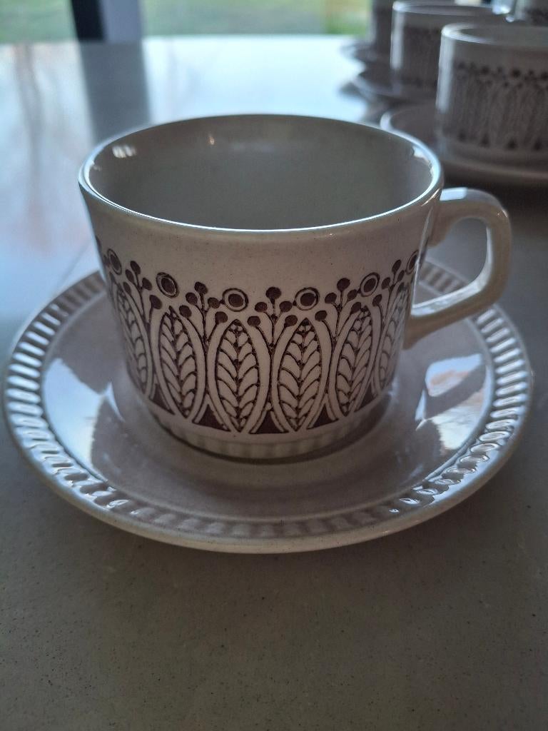 25-delig koffieservies, Huis en Inrichting, Ophalen, Zo goed als nieuw, Aardewerk, Kop(pen) en/of Schotel(s)