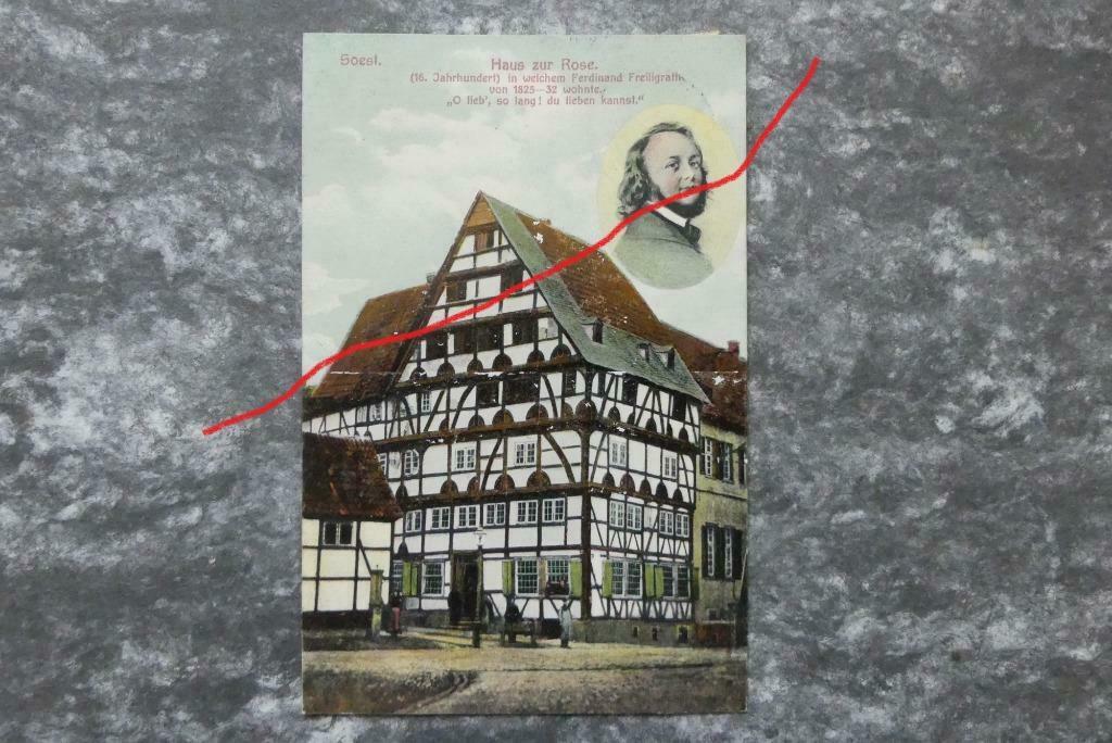Postkaart 2/10/1908 Soest, Haus zur Rose, Duitsland, Verzamelen, Ophalen of Verzenden, Voor 1920, Gelopen, Duitsland