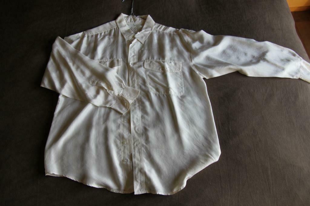 Ecru zijden dames bloes met zakken vooraan 'Valentino', XXL, Kleding | Dames, Wit, Maat 46/48 (XL) of groter, MET, Ophalen of Verzenden