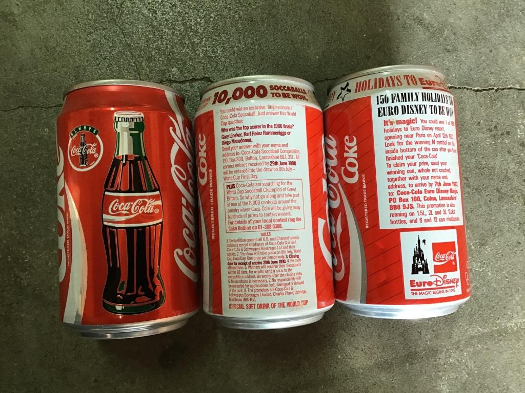 Coca-Cola 3 Ierse blikjes, Enlèvement ou Envoi, Utilisé, Emballage