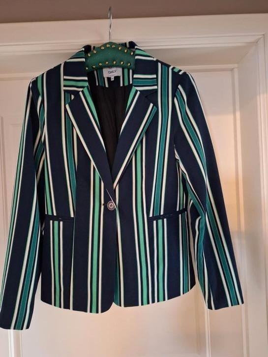 Magnifique blazer rayé Taille 36 uniquement, Enlèvement ou Envoi, Comme neuf, Taille 36 (S), Blanc
