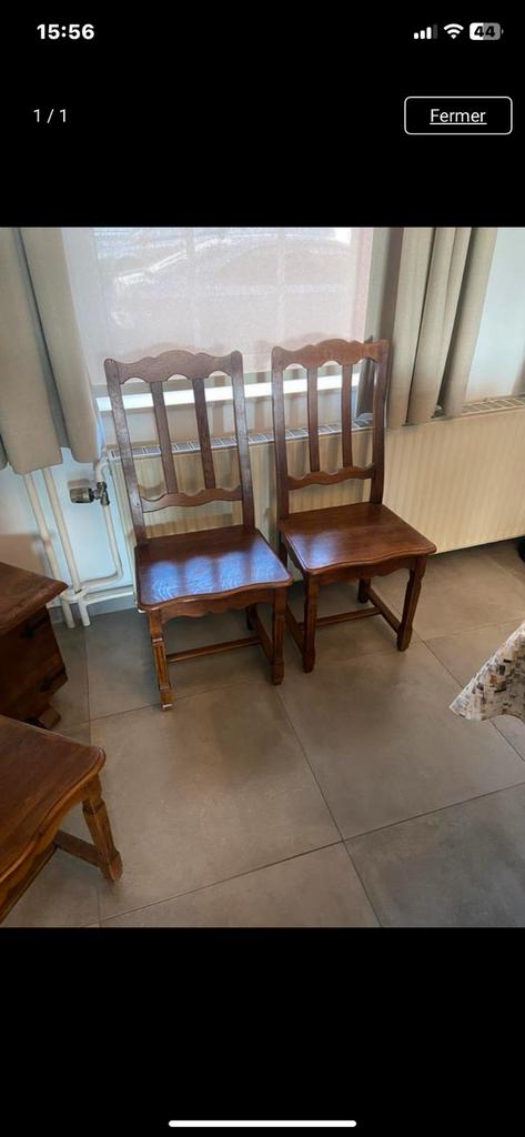 6 chaises en chêne, Enlèvement ou Envoi, Bois