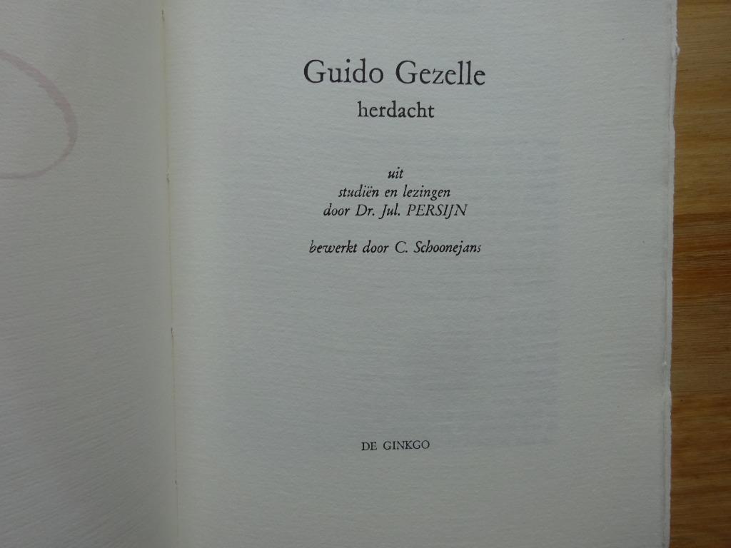 Guido Gezelle herdacht, De Gingkgo Melle 1999, Enlèvement ou Envoi, Comme neuf, Un auteur