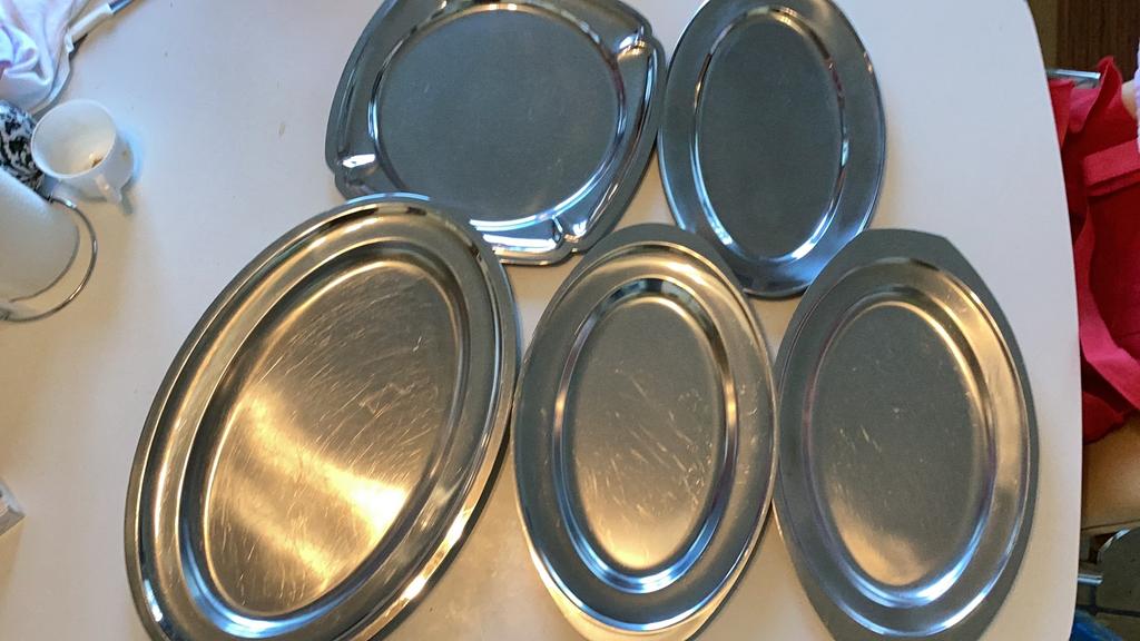Inox schotels 5 stuks, Ophalen of Verzenden, Gebruikt, Inox