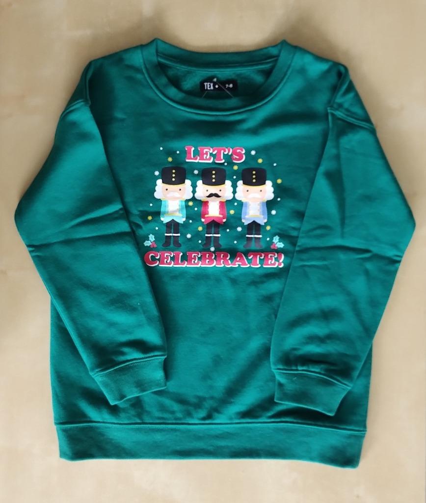 Mooie donkergroene kersttrui, maat 7/8 jaar (nieuw), Kinderen en Baby's, Kinderkleding | Maat 122, Nieuw, Jongen of Meisje, Trui of Vest