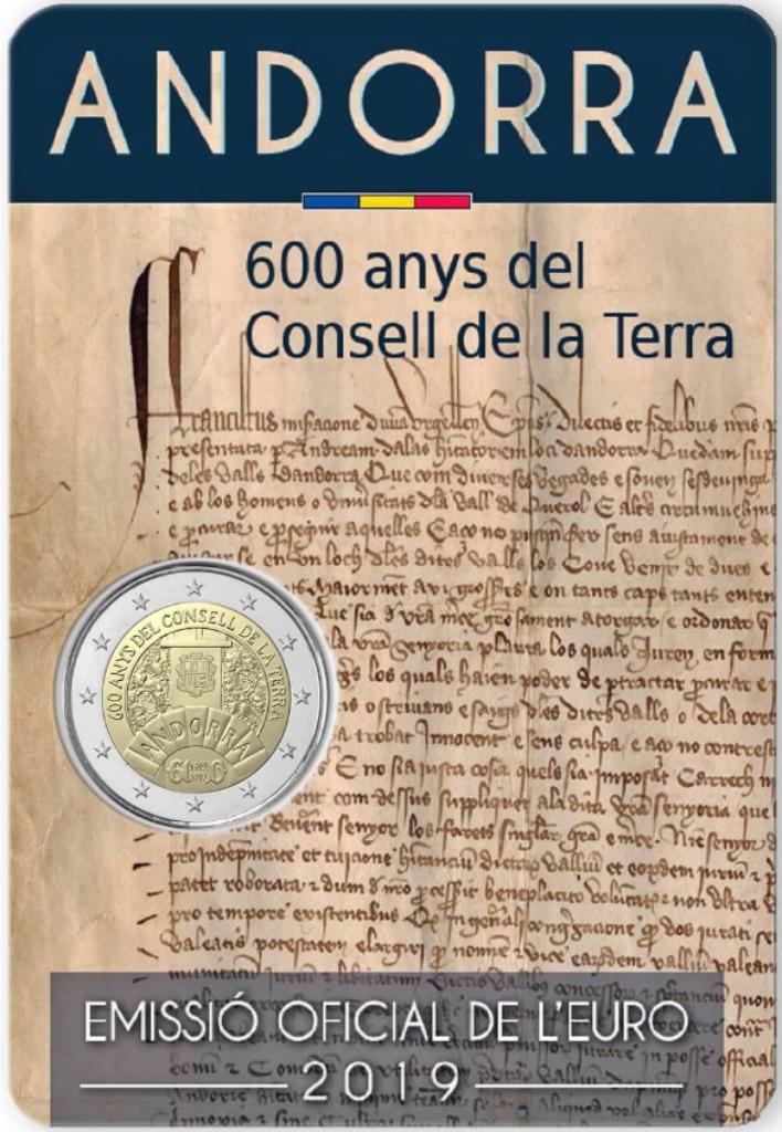 2 euros Andorre 2019 Consell de la Terra, Enlèvement ou Envoi, 2 euros