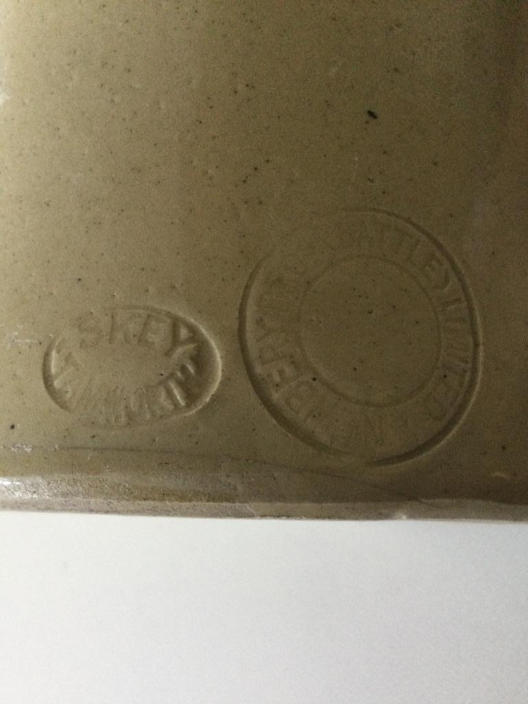 Antieke geglazuurde aardewerken pot/vaas + stempel, Tuin en Terras, Ophalen of Verzenden, Aardewerk