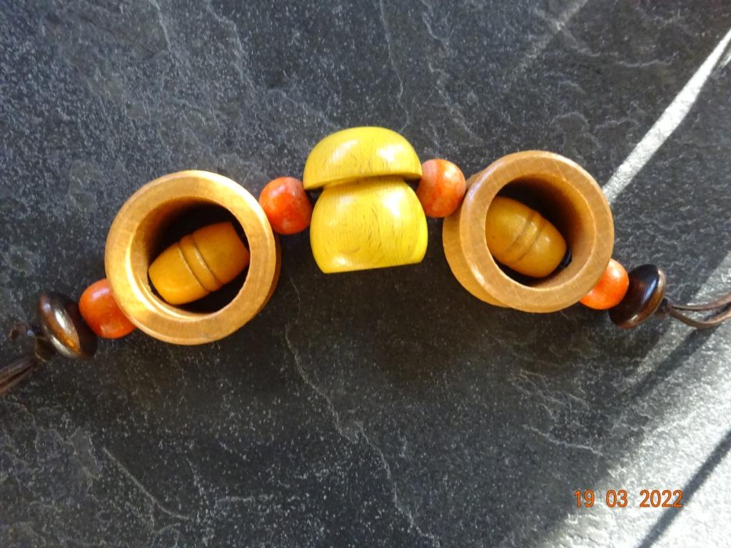Houten retro speelgoedje voor kinderwagen,maxi cosi.*VINTAGE, Ophalen of Verzenden