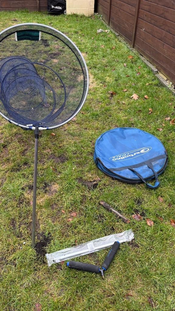 leefnet 2,5m + leefnettas + steunen + afroller, Ophalen, Gebruikt, Complete set