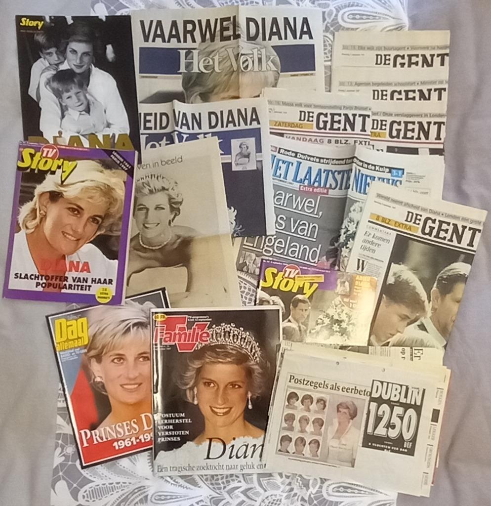 Pakket Prinses Diana kranten magazines, Ophalen of Verzenden, Gelezen