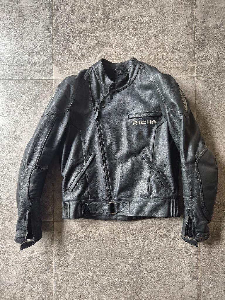 Lederen motorjas, Richa, maat 50, Motoren, Kleding | Motorkleding, Jas | leer, Heren, Tweedehands, Ophalen