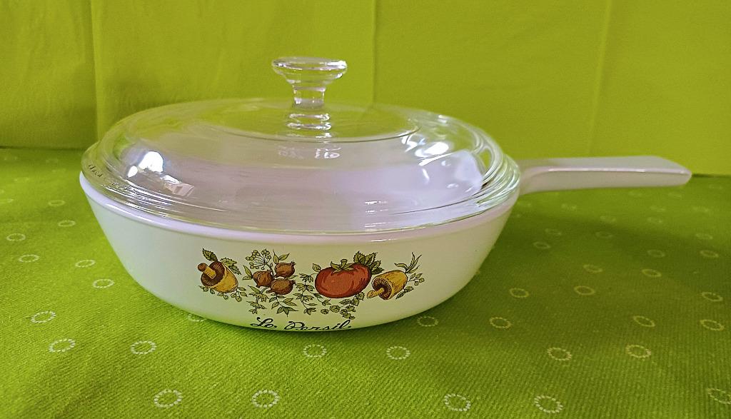 Vintage: plat à four pyroflam avec poignée et couvercle, Maison & Meubles, Cuisine | Vaisselle, Neuf, Enlèvement