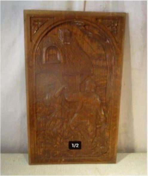 Belle sculpture sur bois - Couple dansant - 54x32, Antiquités & Art, Art | Sculptures & Bois, Enlèvement ou Envoi