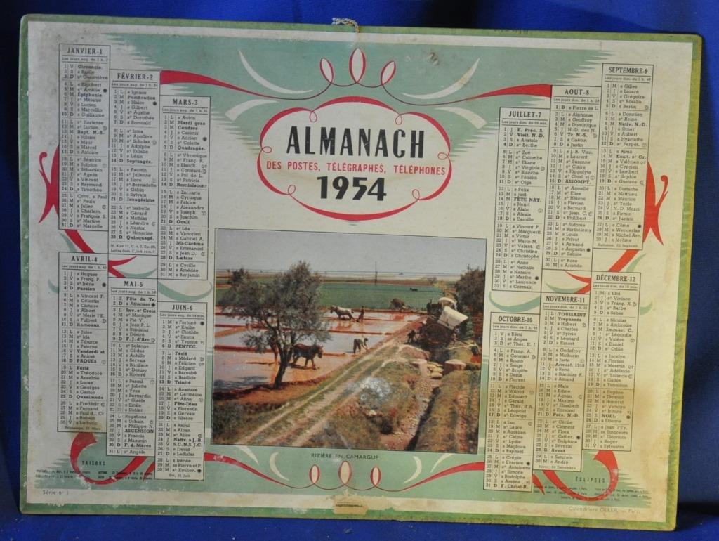 calendrier almanach ptt France 1954, Verzamelen, Ophalen of Verzenden, Gebruikt