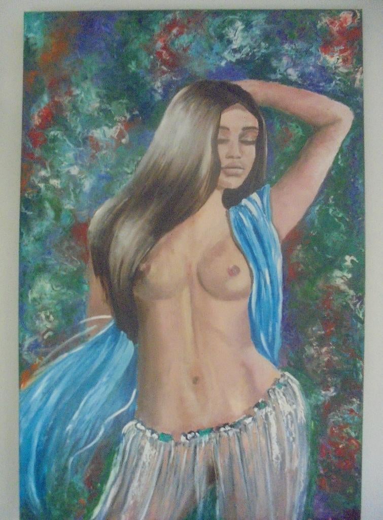 grande peinture à l'huile femme (75x115cm), Enlèvement ou Envoi