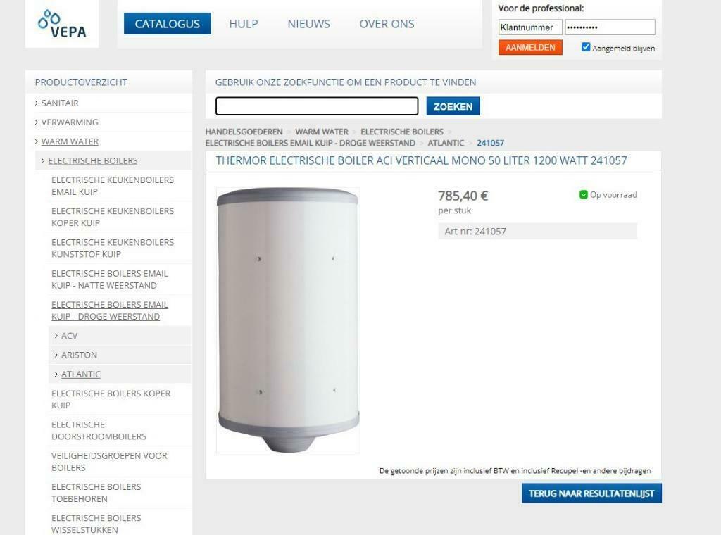 Boiler 50 liter Thermor 1200 Watt, Ophalen, 20 tot 100 liter, Boiler, Minder dan 3 jaar oud