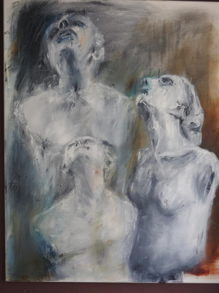 Schilderij ‘Art in the park 1’ - Olieverf op doek 100x80, Ophalen, Olieverf