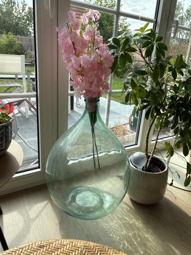 Grote vaas, dame Jeanne, Ophalen, Overige kleuren, 50 tot 75 cm, Glas