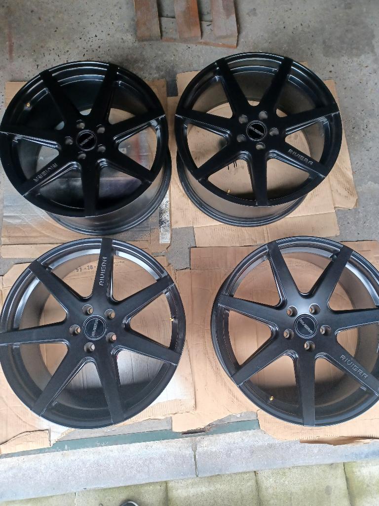 Riviera RV177 8,5x19 et 42 5x112 Mat zwart, Auto-onderdelen, Banden en Velgen, Ophalen, Gebruikt, 19 inch, Velg(en)