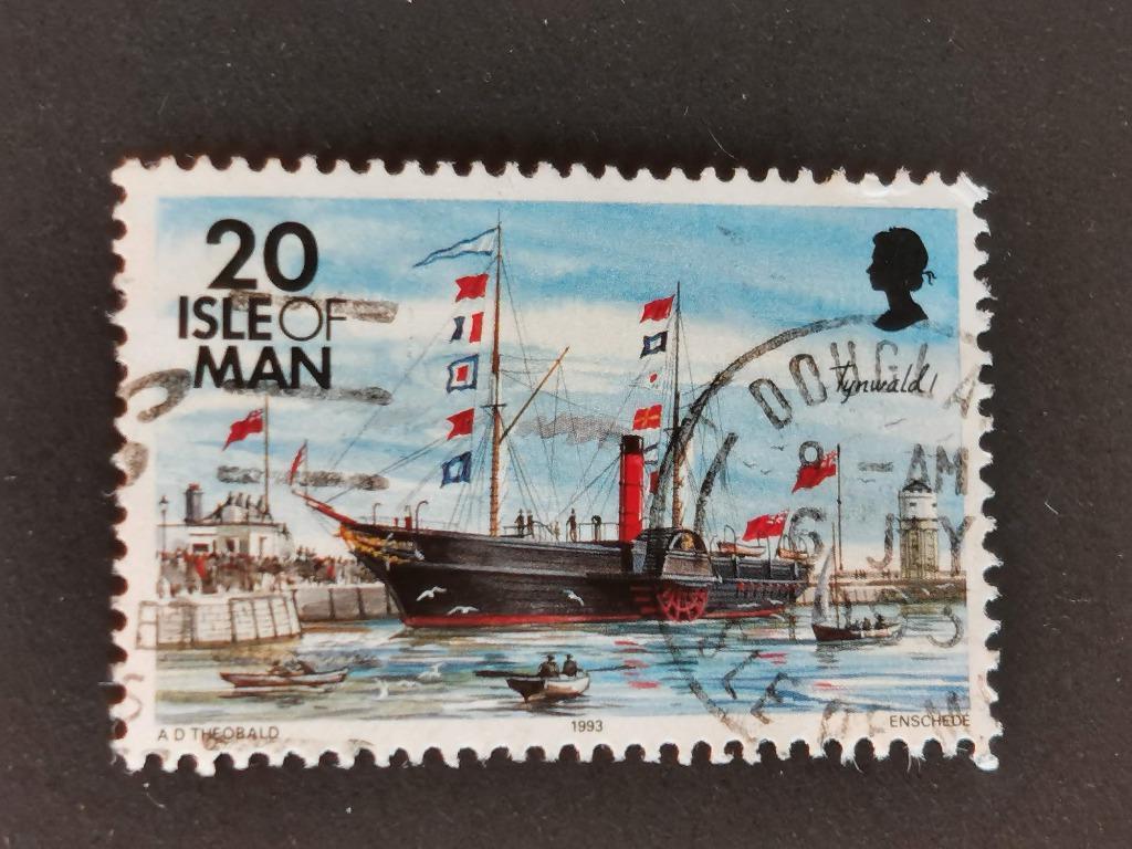Île de Man 1993 - navigation, navire Tynwald I, drapeaux, Enlèvement ou Envoi, Autres pays, Affranchi