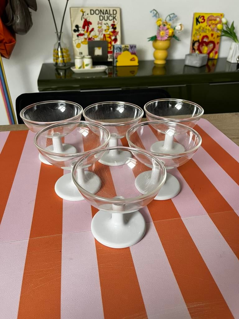 Pino Spagnolo vintage dessertglazen Biesse, Verzamelen, Retro, Ophalen