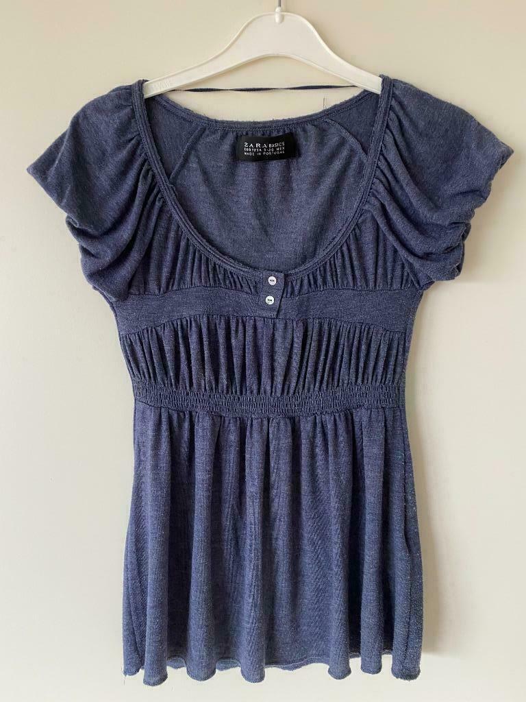 Zara S blauw t-shirt, Blauw, Zara, Ophalen of Verzenden, Gedragen