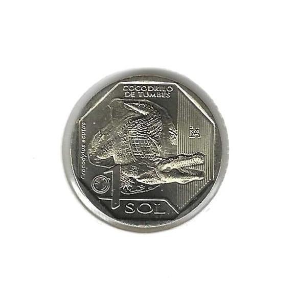 Peru, 1 Sol 2017, Tumbes crocodile., Postzegels en Munten, Munten | Amerika, Ophalen of Verzenden, Zuid-Amerika, Losse munt