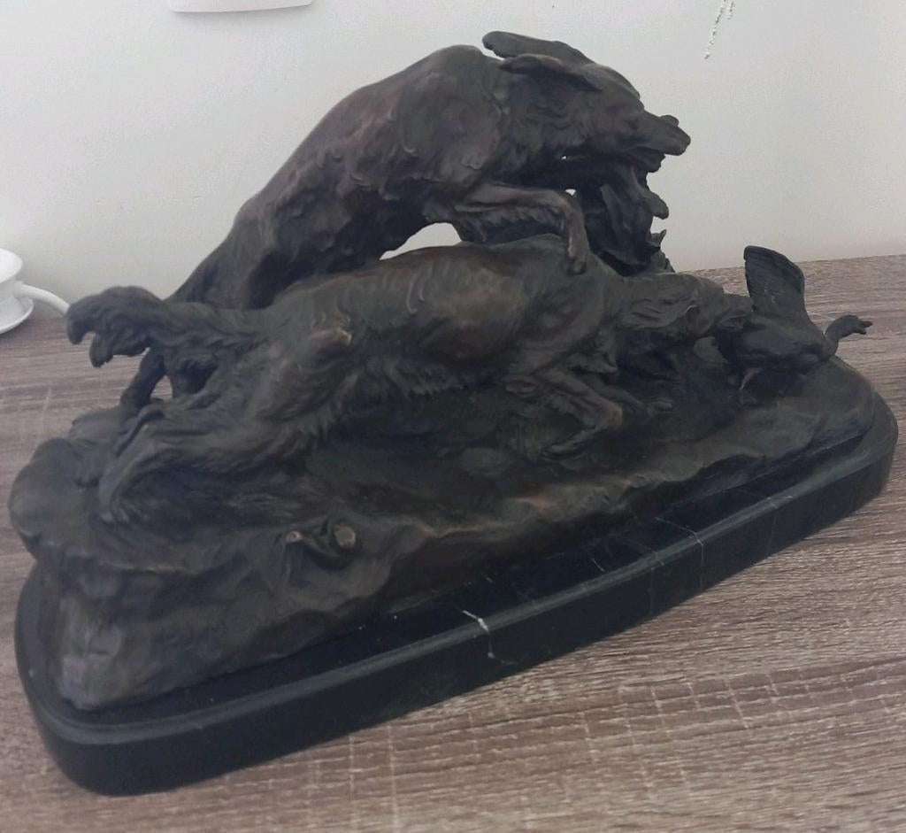 Chiens de chasse PJ Mène en bronze, Antiquités & Art, Enlèvement ou Envoi, Bronze