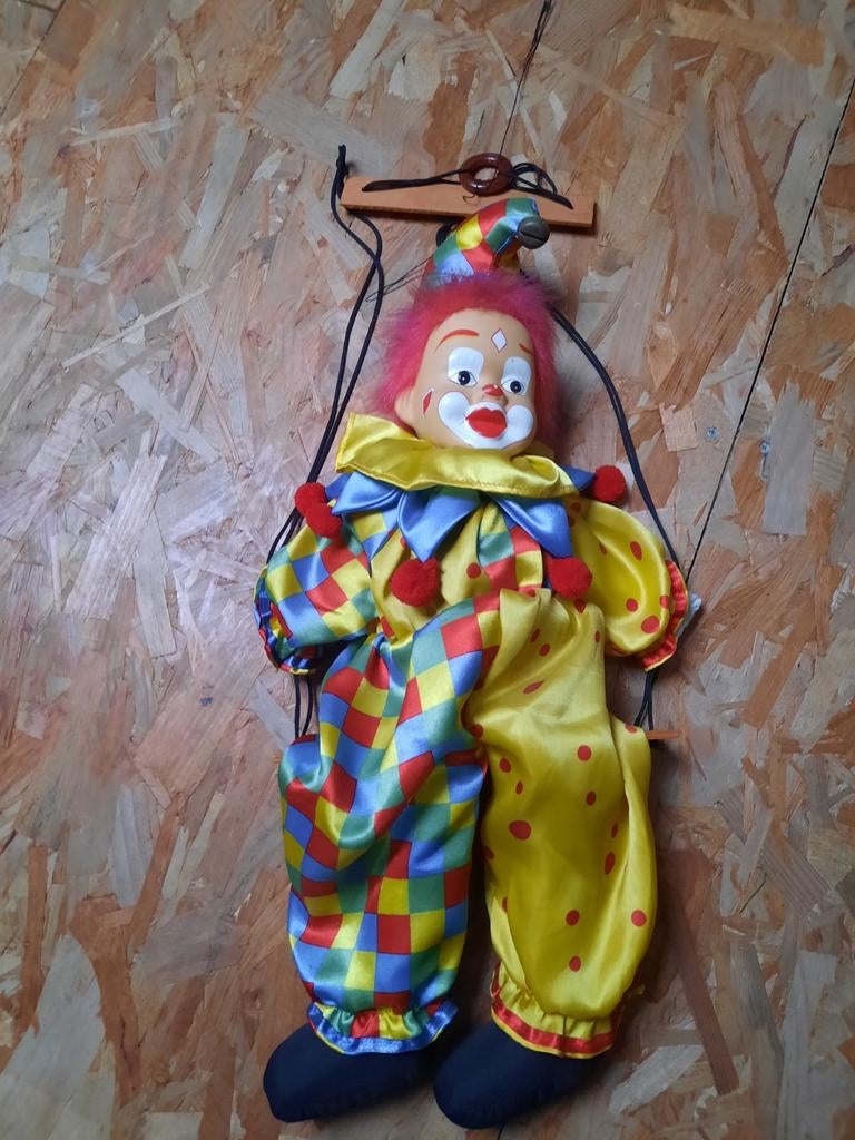 Vintage clowm op schommel, Verzamelen, Ophalen of Verzenden
