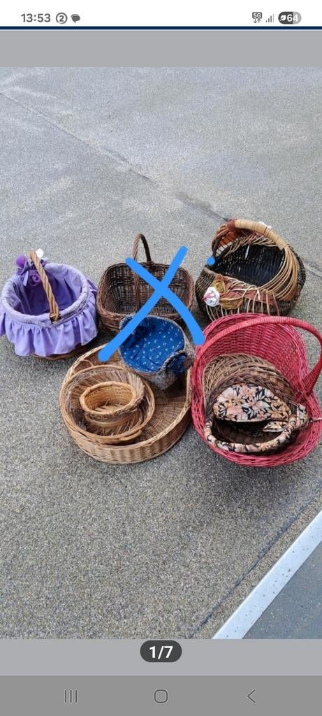 Panier en osier lot, Comme neuf