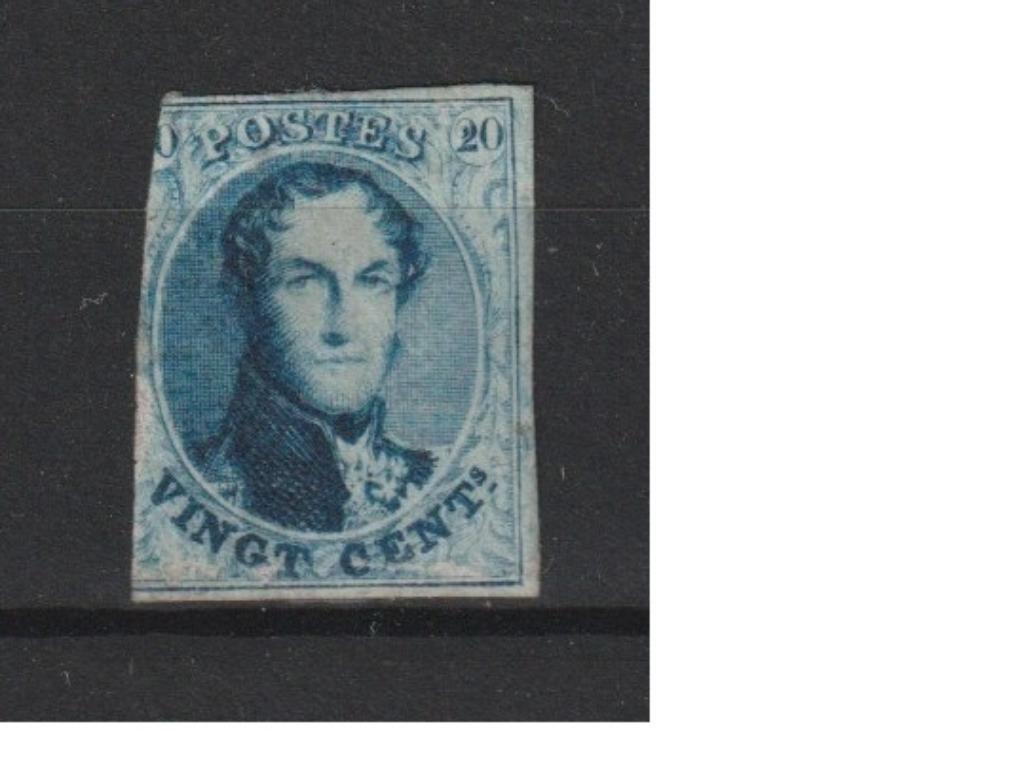 Belgique 1861 Léopold Ier 20c COB 11, Sans timbre, Trace d'autocollant, Enlèvement ou Envoi, Non oblitéré