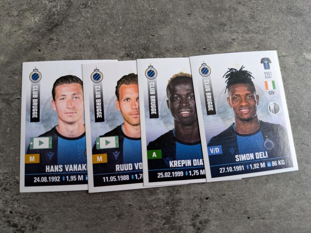 PANINI CLUB BRUGGE FOOTBALL 2019 4X ZELDZAME STICKERS, Verzenden, Nieuw