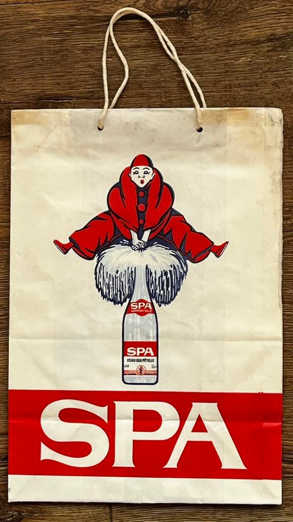 papieren tas reclame Spa bronwater pierrot Jean d’Ylen, Ophalen of Verzenden, Zo goed als nieuw