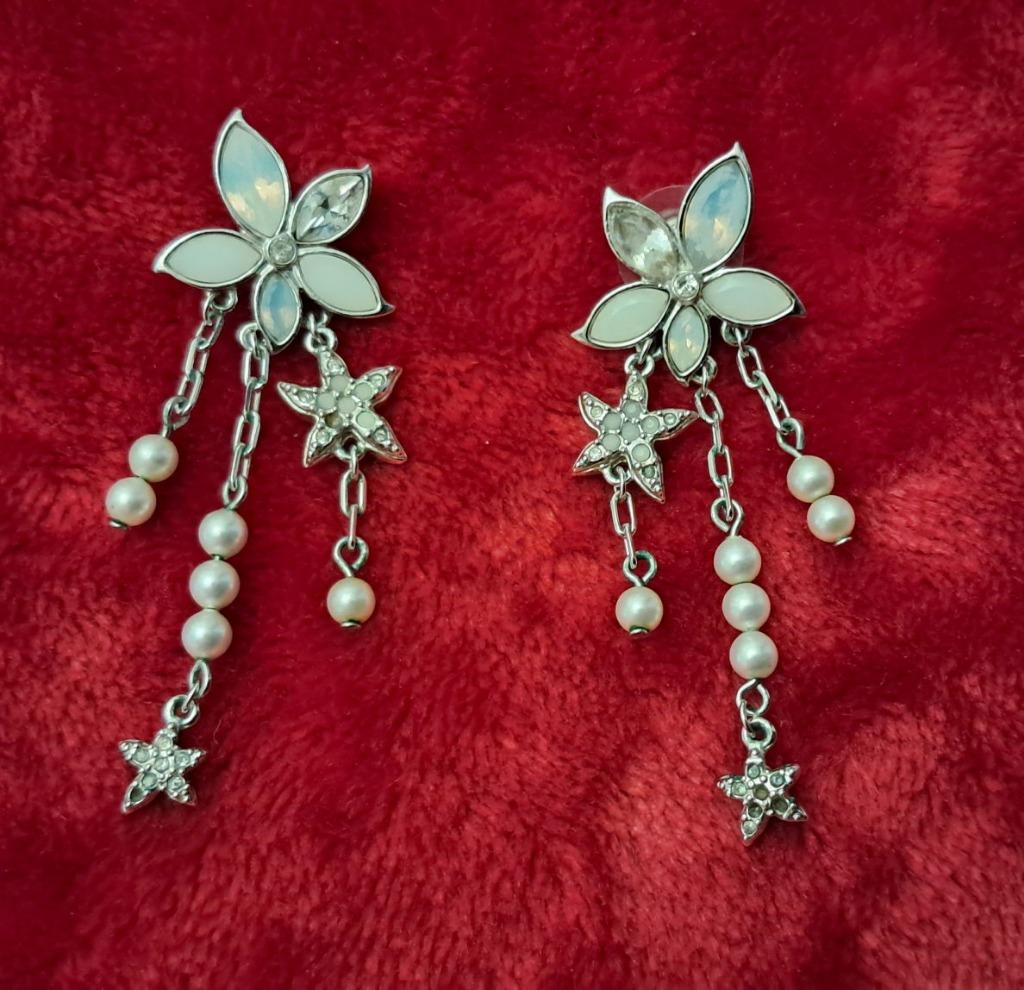 Echte hanger oorbellen Swarovski , gesigneerd, Ophalen of Verzenden