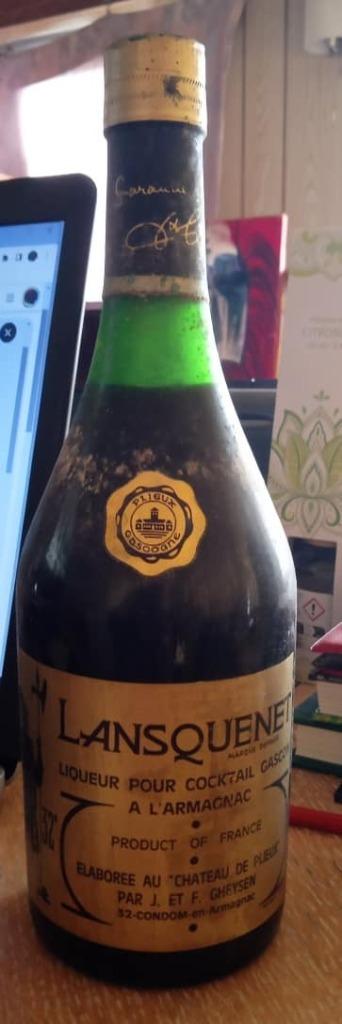 oude fles "lansquenet liqueur pour cocktail gascon" 32, Collections, Vins, Enlèvement ou Envoi, Pleine