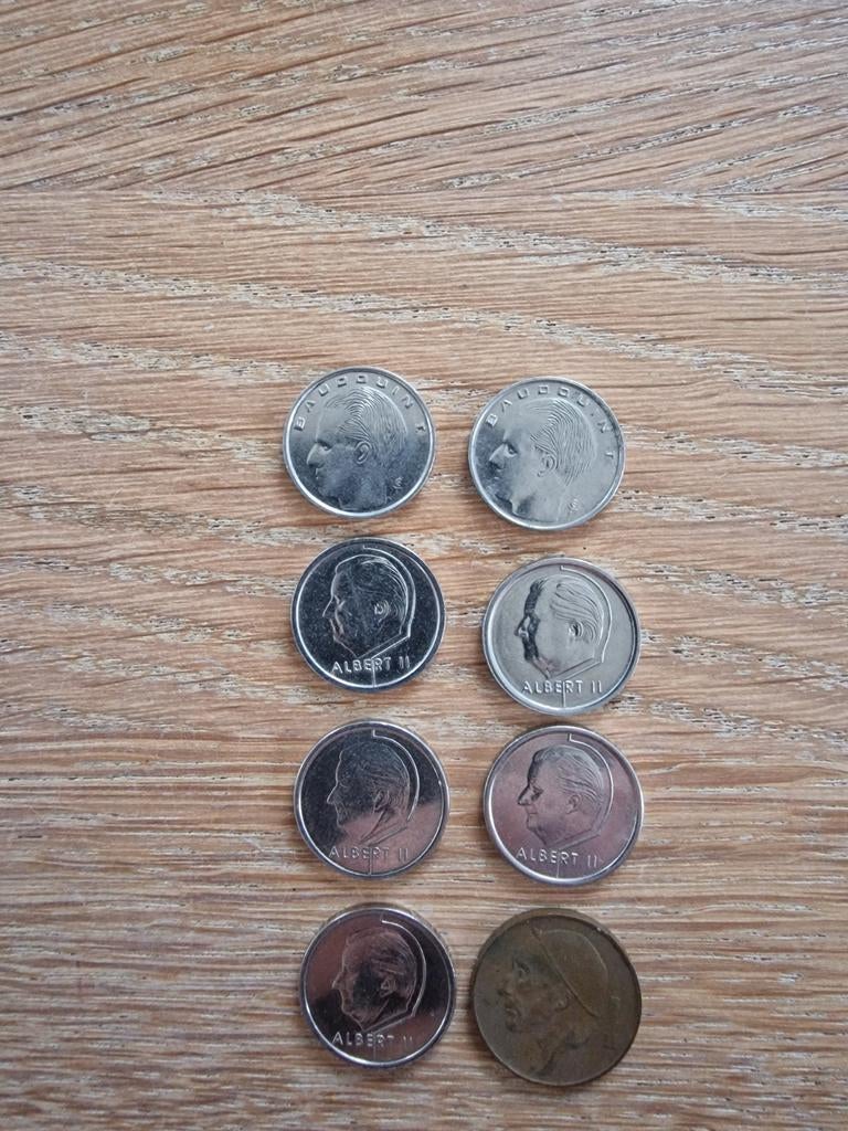 Belgische munten, 50 centimes en 1 frank, Ophalen of Verzenden