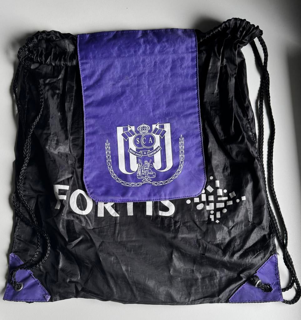 Retro RSCA Anderlecht vintage rugzak sponsor Fortis, Ophalen of Verzenden, Gebruikt, Overige typen