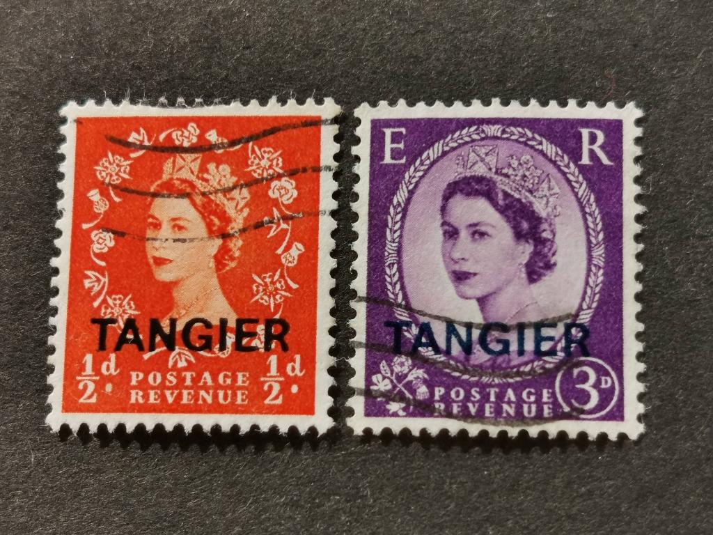 Tanger - Maroc britannique 1956 - Reine Elisabeth II, Enlèvement ou Envoi, Maroc, Affranchi