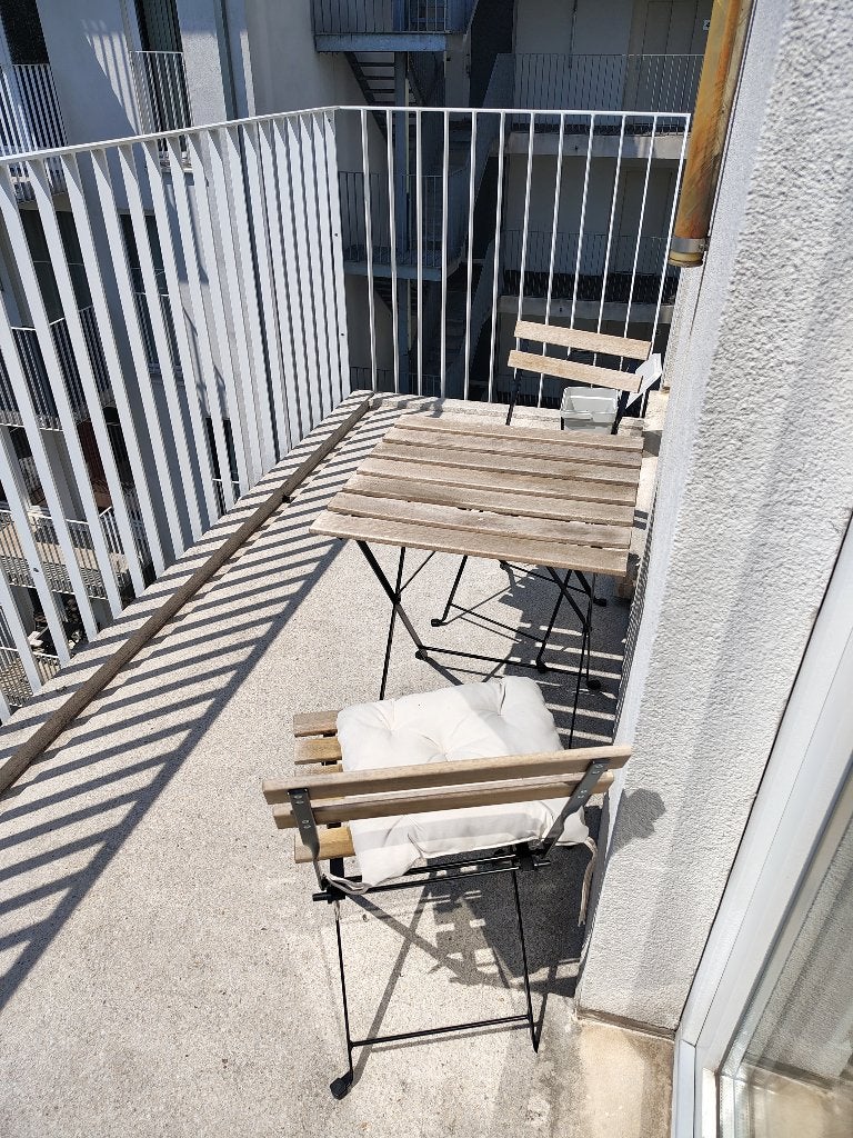 Balcony table, Jardin & Terrasse, Enlèvement, Utilisé, Autres matériaux, Pliant