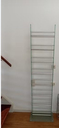 Glazen DVD-Rek voor 200 DVD's, Huis en Inrichting, Ophalen, Gebruikt, Dvd's, 150 discs of meer